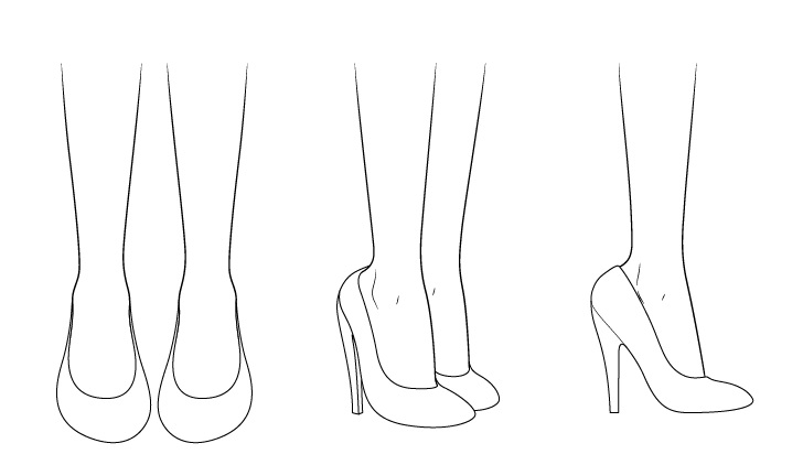 Detail Sketsa Desain Sepatu Wanita High Heels Nomer 13