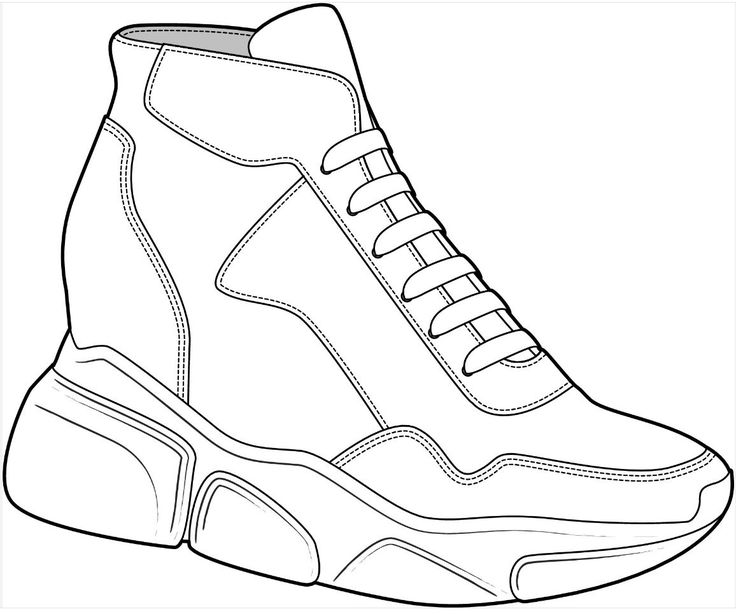 Detail Sketsa Desain Sepatu Wanita High Heels Nomer 35