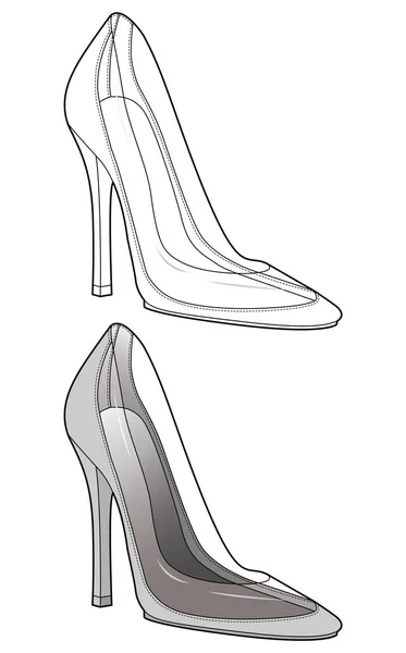 Detail Sketsa Desain Sepatu Wanita High Heels Nomer 52