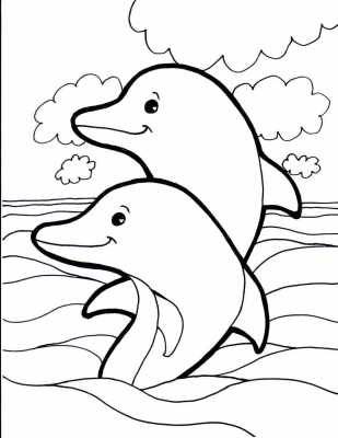 Detail Sketsa Dolphin Nomer 12