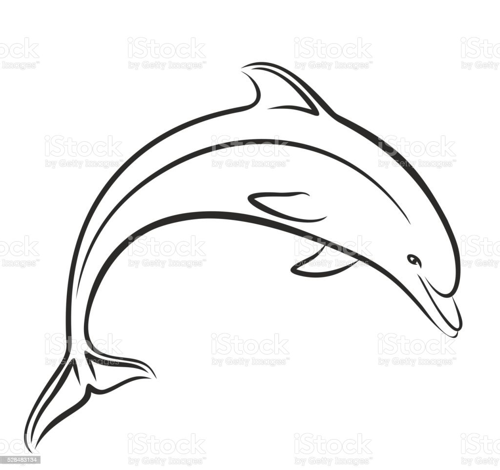 Detail Sketsa Dolphin Nomer 17