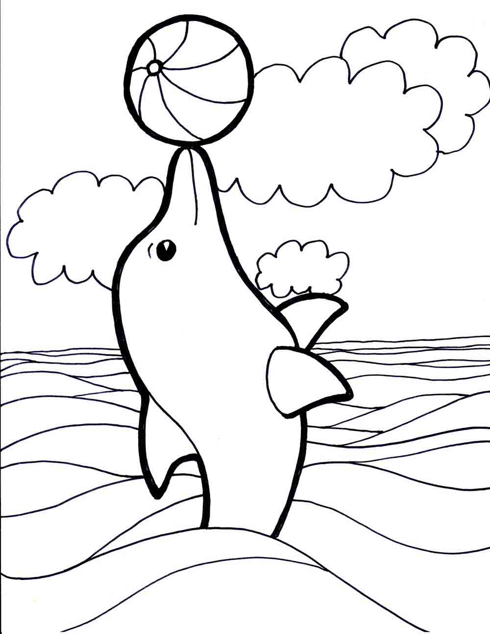 Detail Sketsa Dolphin Nomer 36