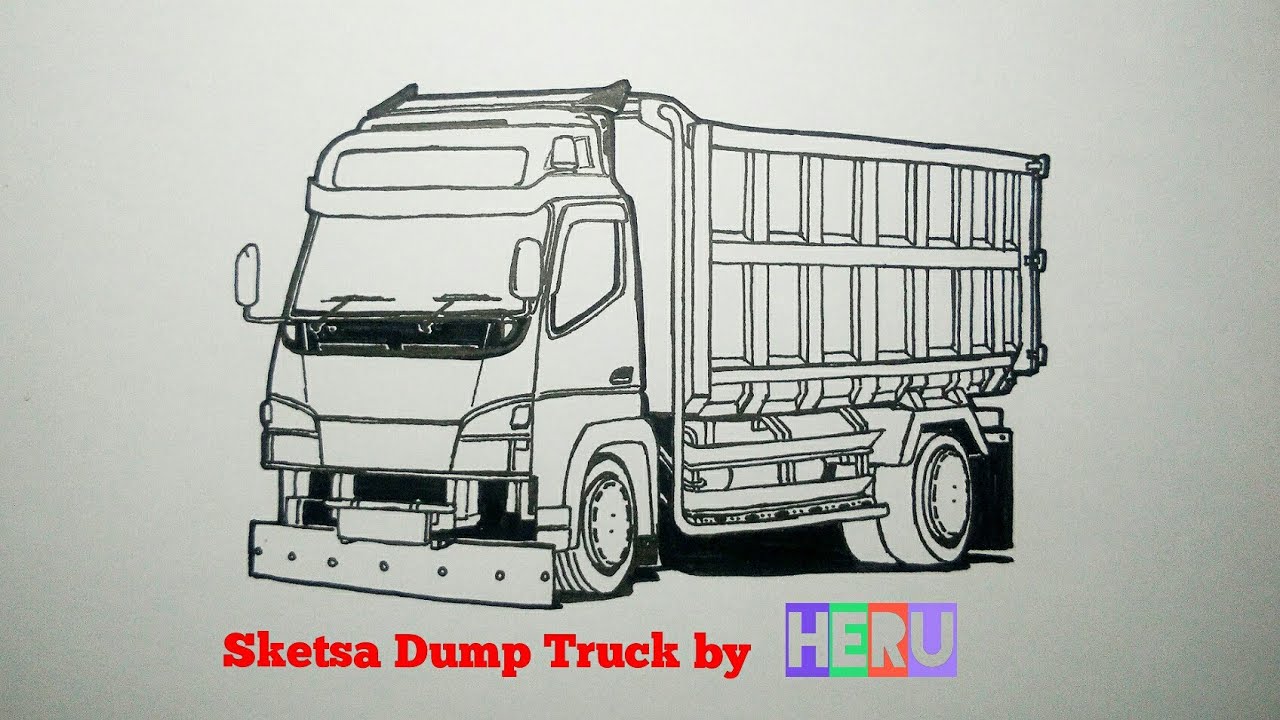 Detail Sketsa Dump Truck Nomer 2