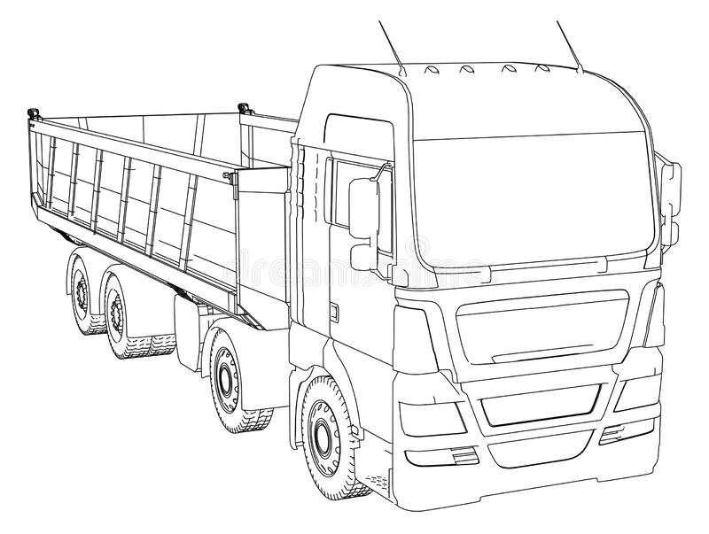 Detail Sketsa Dump Truck Nomer 3