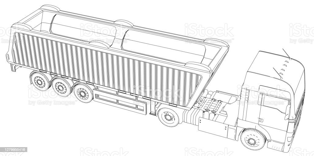 Detail Sketsa Dump Truck Nomer 5