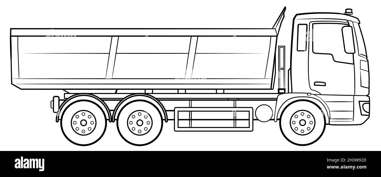 Detail Sketsa Dump Truck Nomer 8