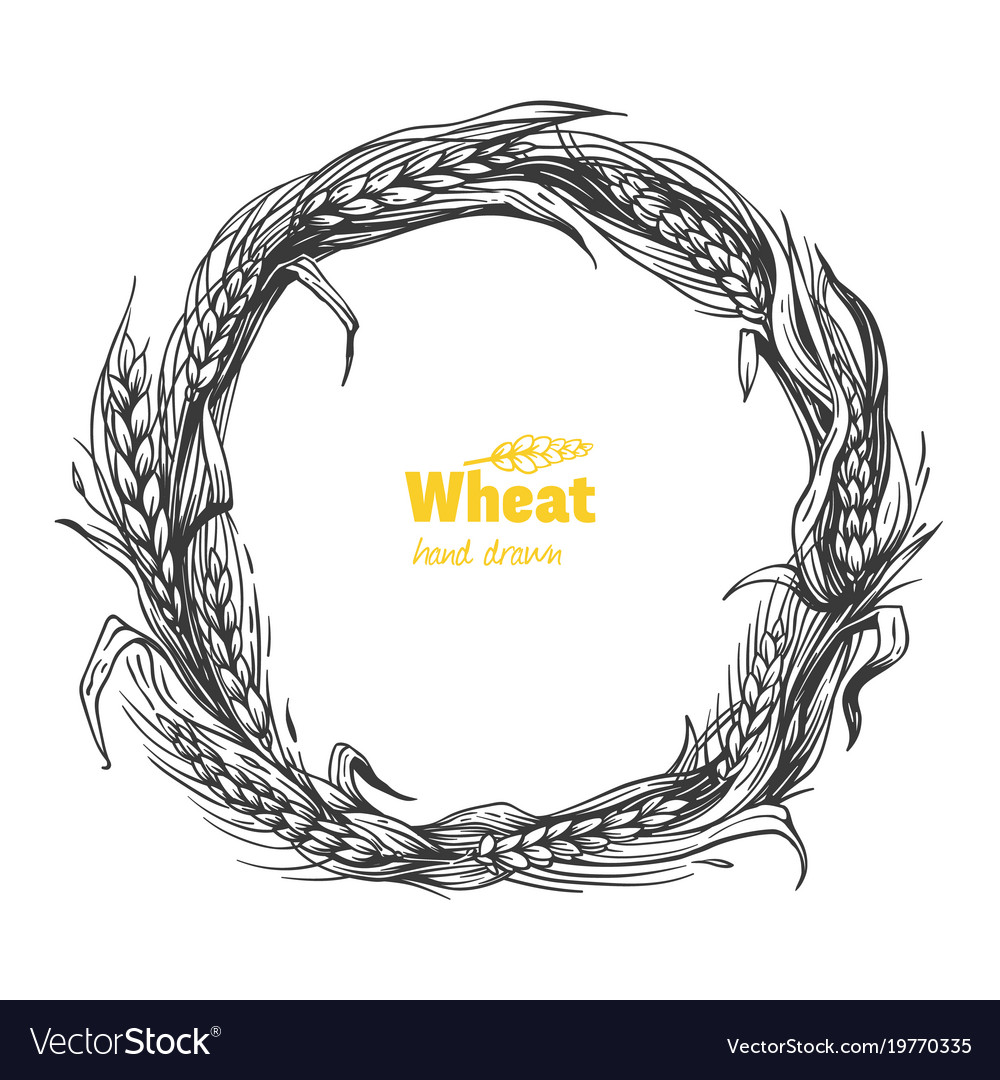 Detail Wheat Wreath Vector Nomer 35