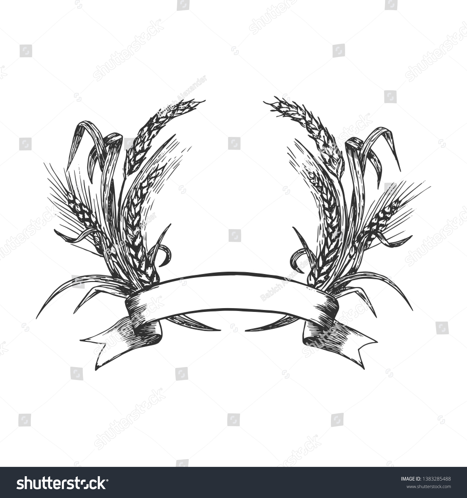 Detail Wheat Wreath Vector Nomer 50