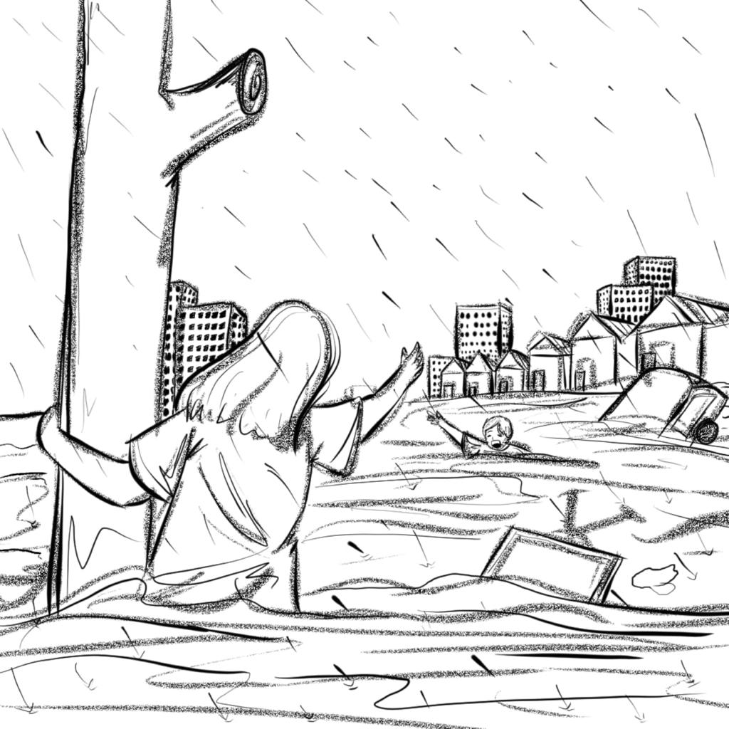 Detail Sketsa Gambar Banjir Nomer 7