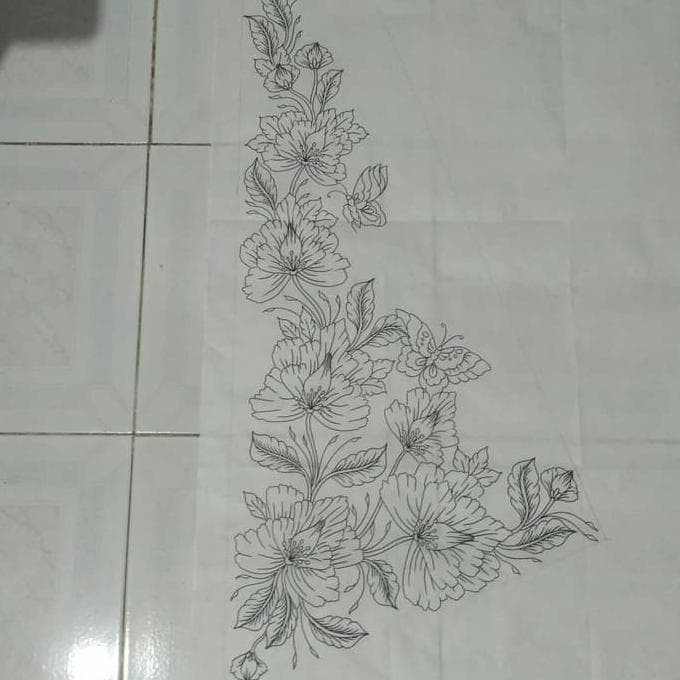 Detail Sketsa Gambar Batik Bunga Nomer 25