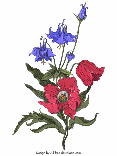 Detail Sketsa Gambar Bunga Berwarna Nomer 26