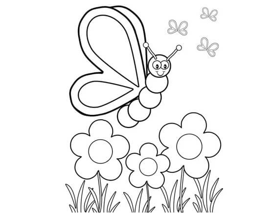 Detail Sketsa Gambar Bunga Dan Kupu Kupu Nomer 12