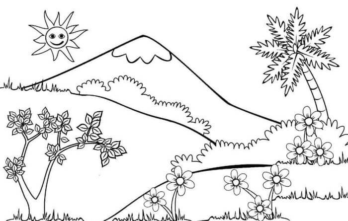 Detail Sketsa Gambar Bunga Dan Pemandangan Nomer 29