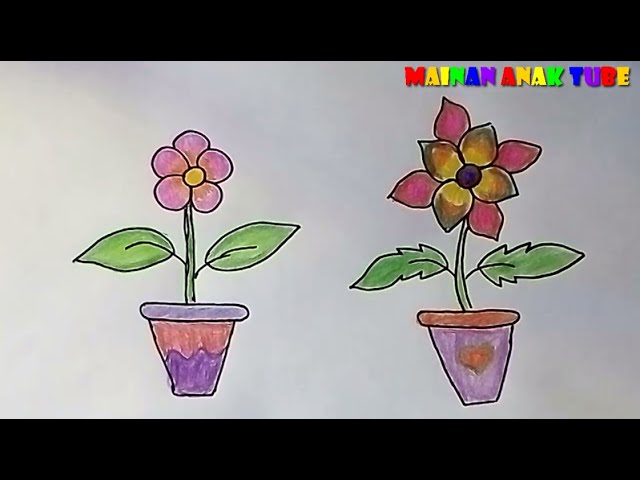 Detail Sketsa Gambar Bunga Dan Potnya Nomer 26