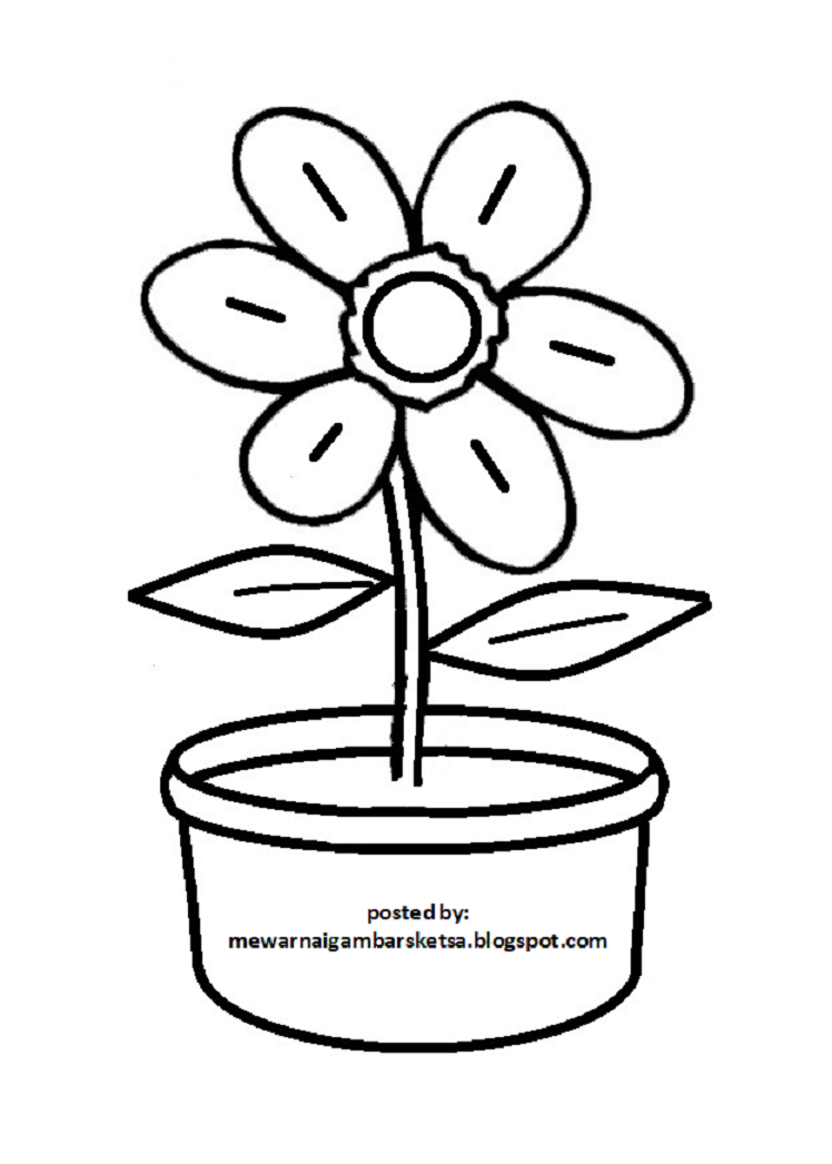Detail Sketsa Gambar Bunga Dan Potnya Nomer 6