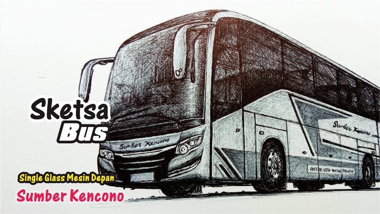 Detail Sketsa Gambar Bus Nomer 28