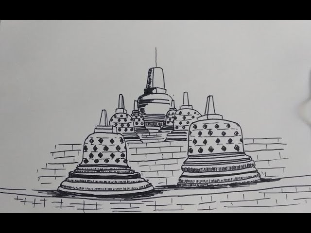 Detail Sketsa Gambar Candi Borobudur Nomer 2