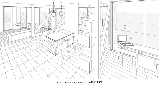 Detail Sketsa Gambar Dapur Nomer 17