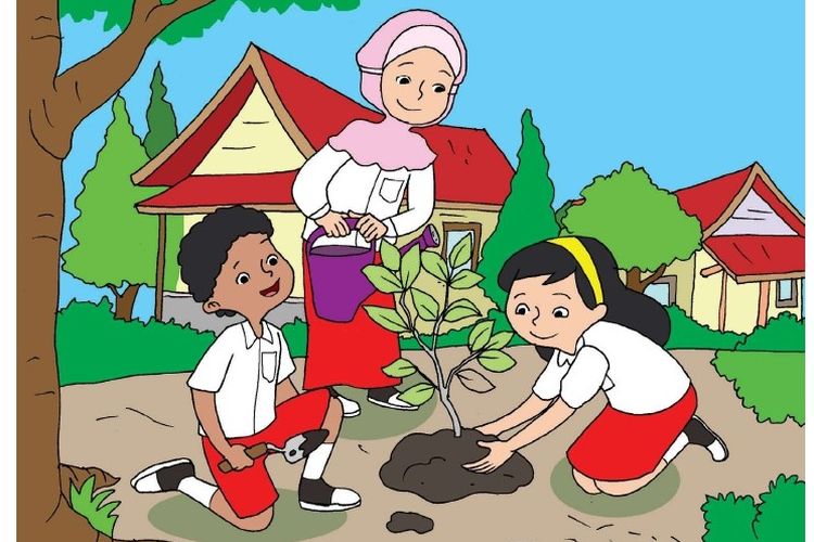 Detail Sketsa Gambar Dengan Tema Lingkungan Sekolah Nomer 40