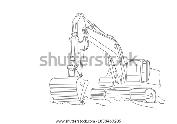 Detail Sketsa Gambar Excavator Nomer 26