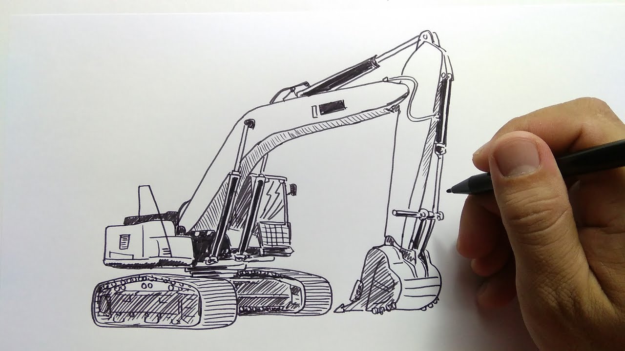 Detail Sketsa Gambar Excavator Nomer 6