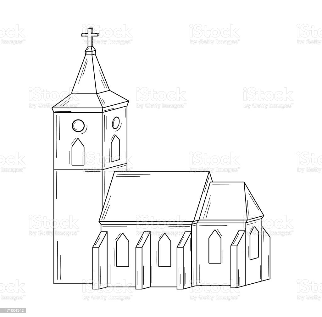 Detail Sketsa Gambar Gereja Nomer 2