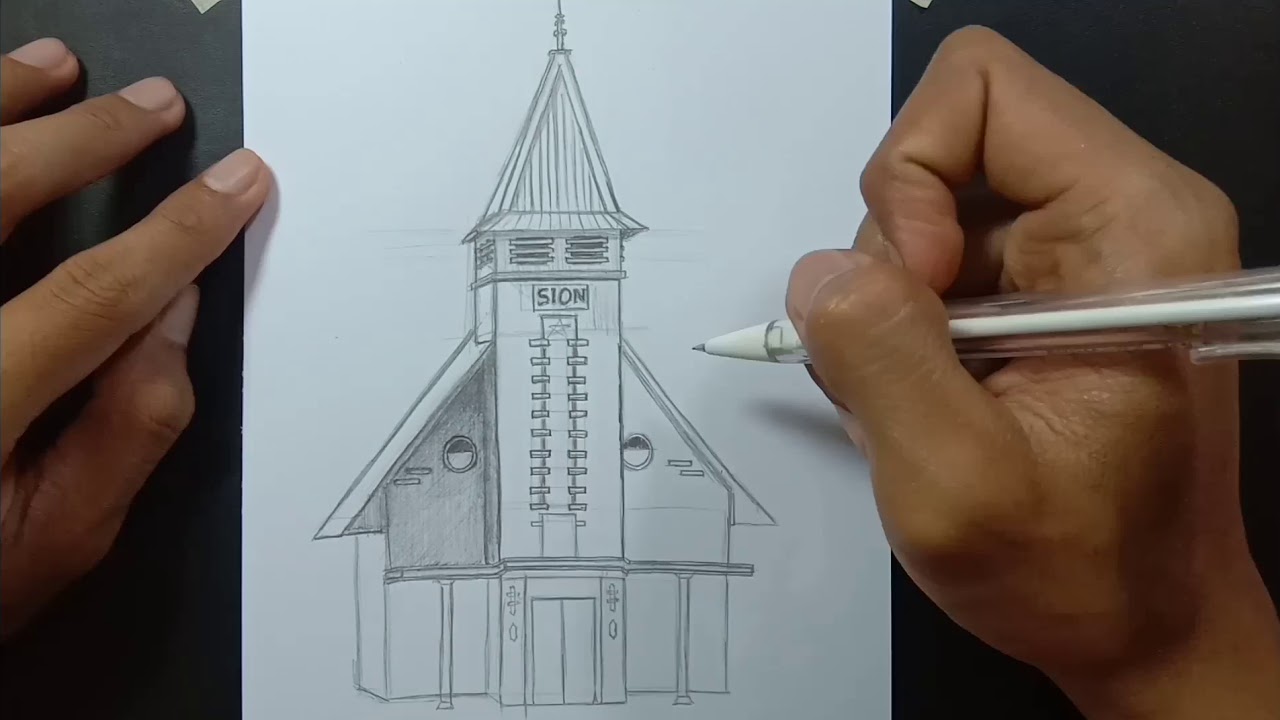 Detail Sketsa Gambar Gereja Nomer 24