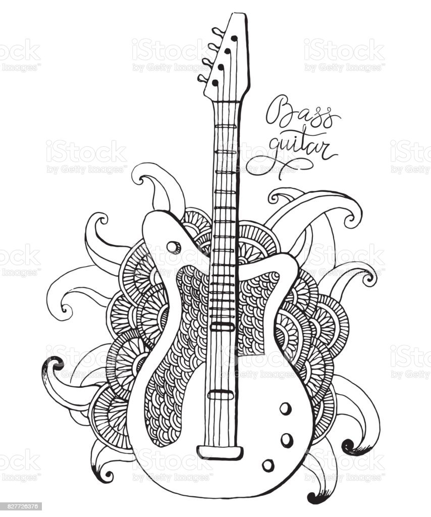 Detail Sketsa Gambar Gitar Nomer 25