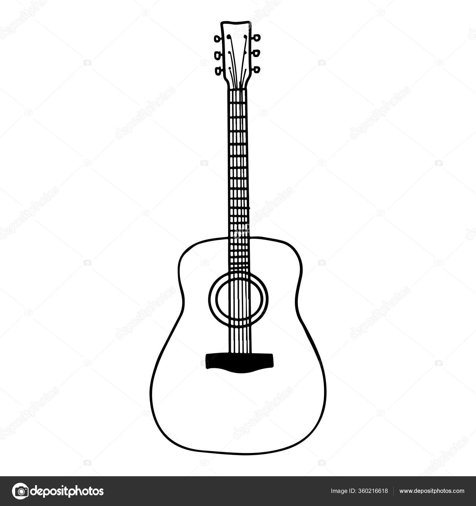 Detail Sketsa Gambar Gitar Nomer 28