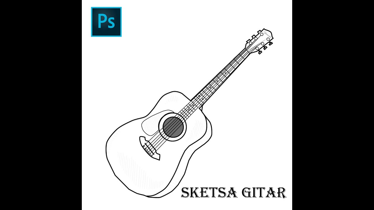 Detail Sketsa Gambar Gitar Nomer 29