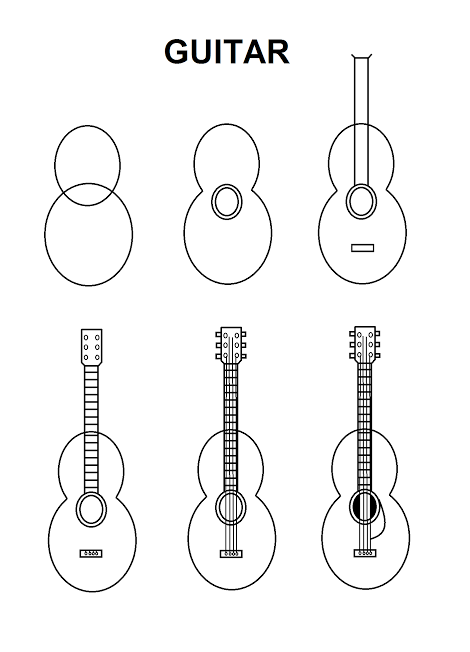 Detail Sketsa Gambar Gitar Nomer 42