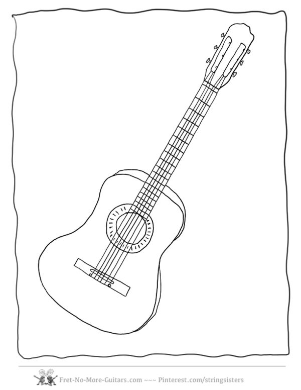 Detail Sketsa Gambar Gitar Nomer 43