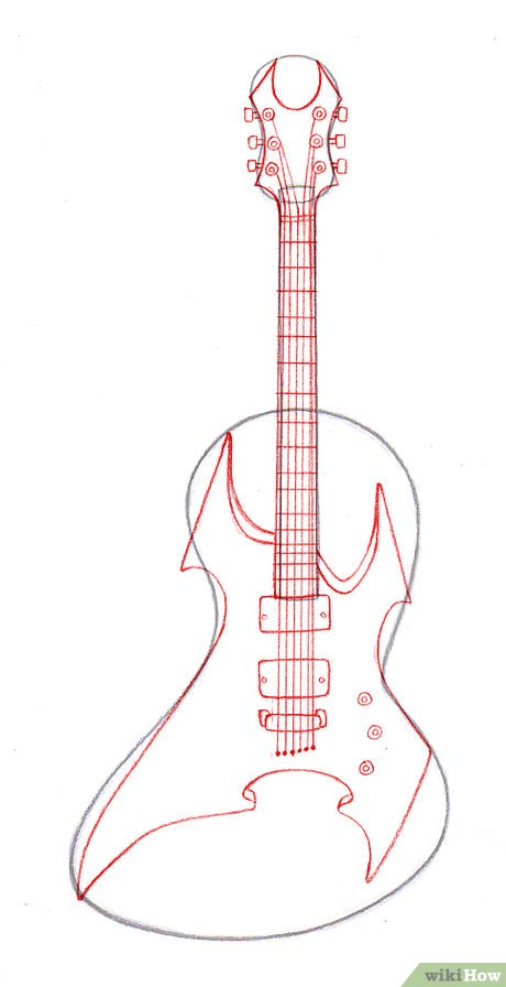 Detail Sketsa Gambar Gitar Nomer 8