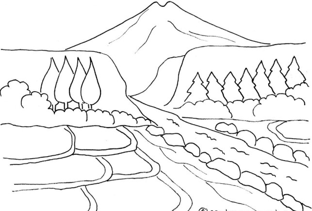 Detail Sketsa Gambar Gunung Nomer 15