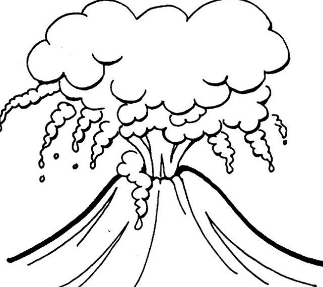 Detail Sketsa Gambar Gunung Meletus Nomer 12