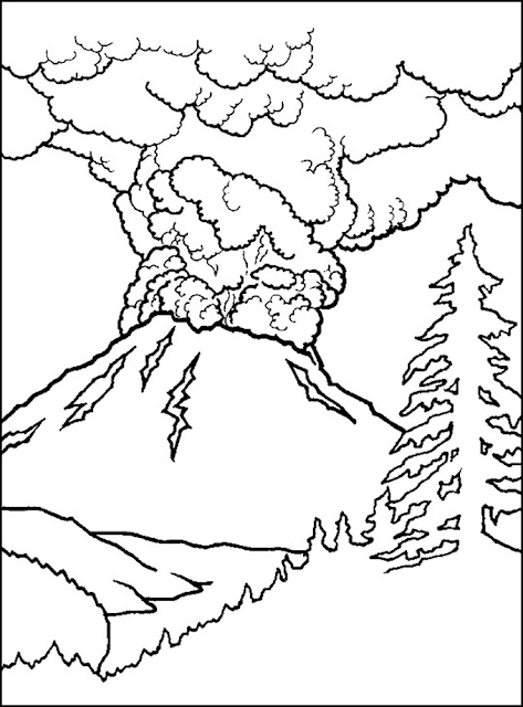 Detail Sketsa Gambar Gunung Meletus Nomer 19