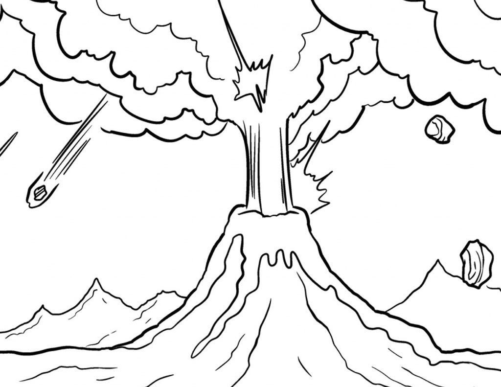 Detail Sketsa Gambar Gunung Meletus Nomer 7