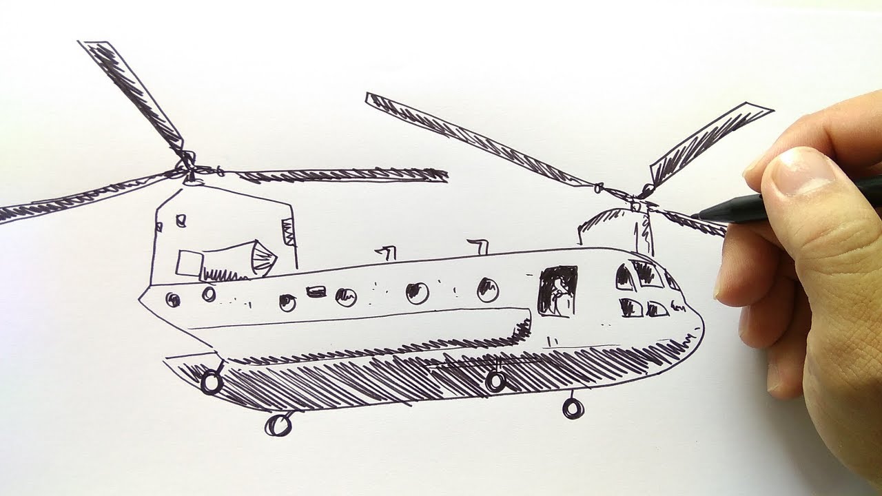 Detail Sketsa Gambar Helikopter Nomer 13