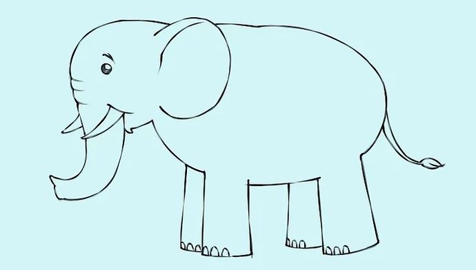 Detail Sketsa Gambar Hewan Gajah Nomer 14