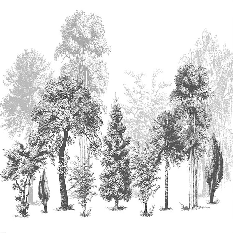 Detail sketsa gambar hutan koleksi nomer 16