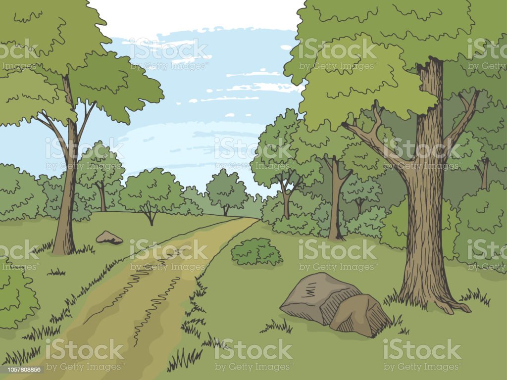 Detail Sketsa Gambar Hutan Nomer 34