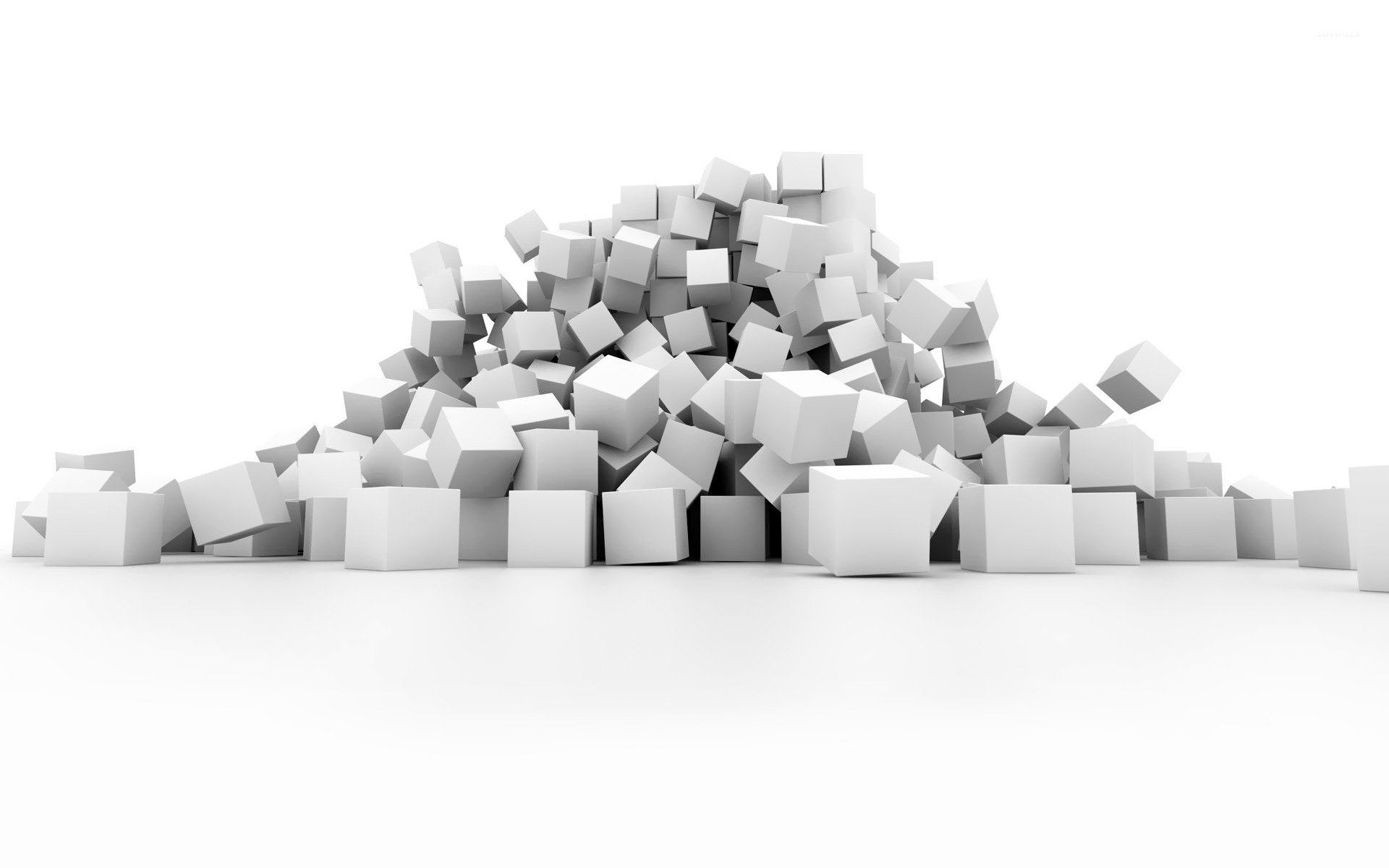 White 3d Cube Wallpaper - KibrisPDR