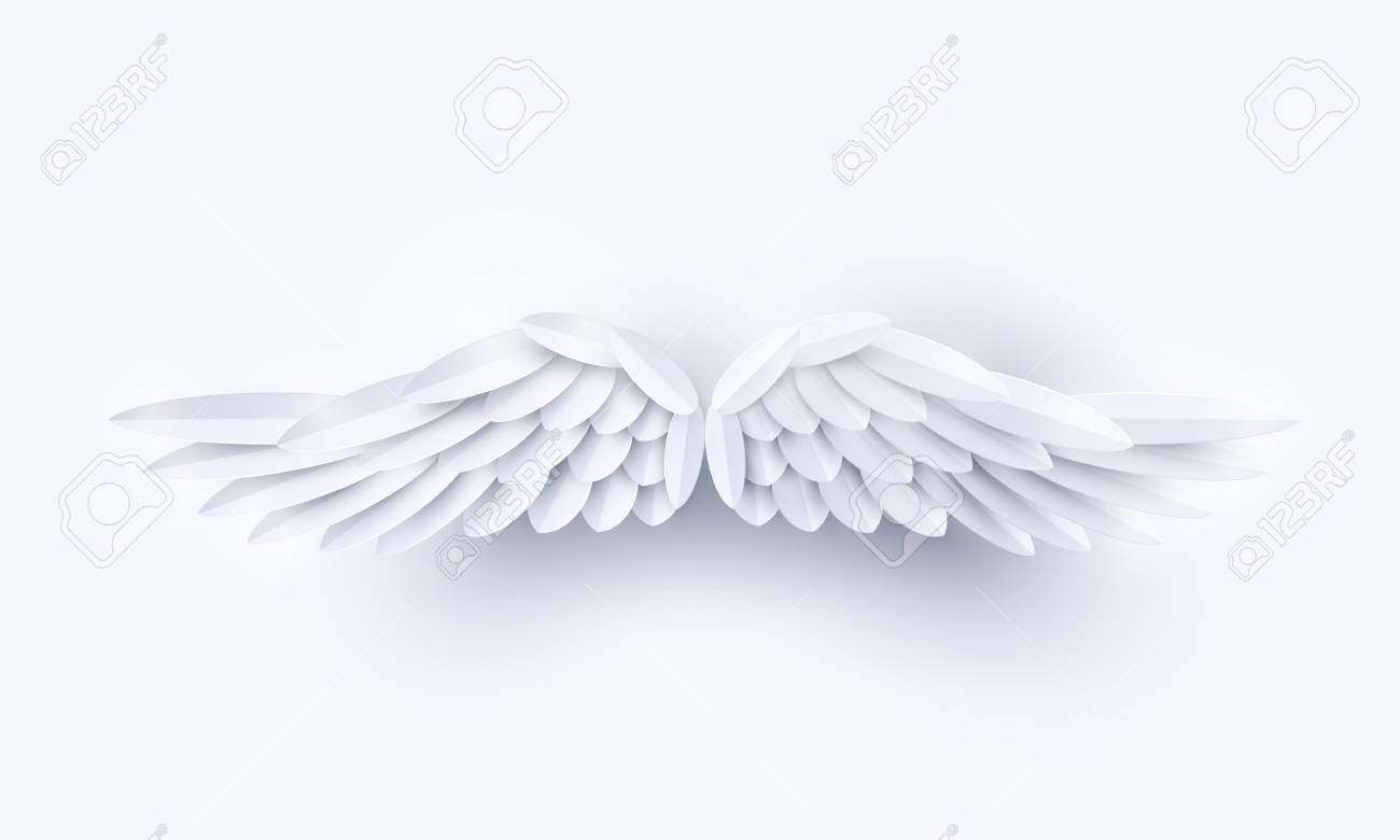 Detail White Angel Wings Background Nomer 22