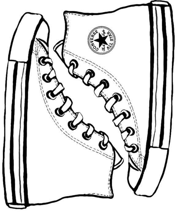 White Converse Clipart - KibrisPDR