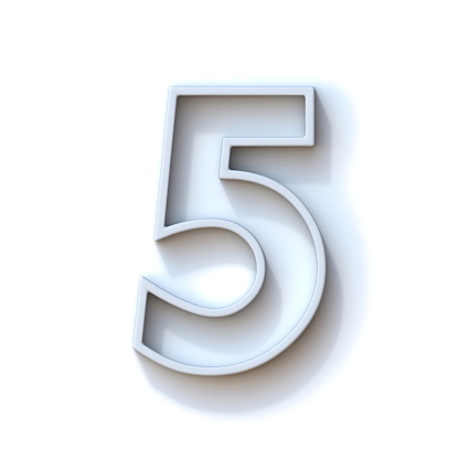 Detail White Number 5 Nomer 19