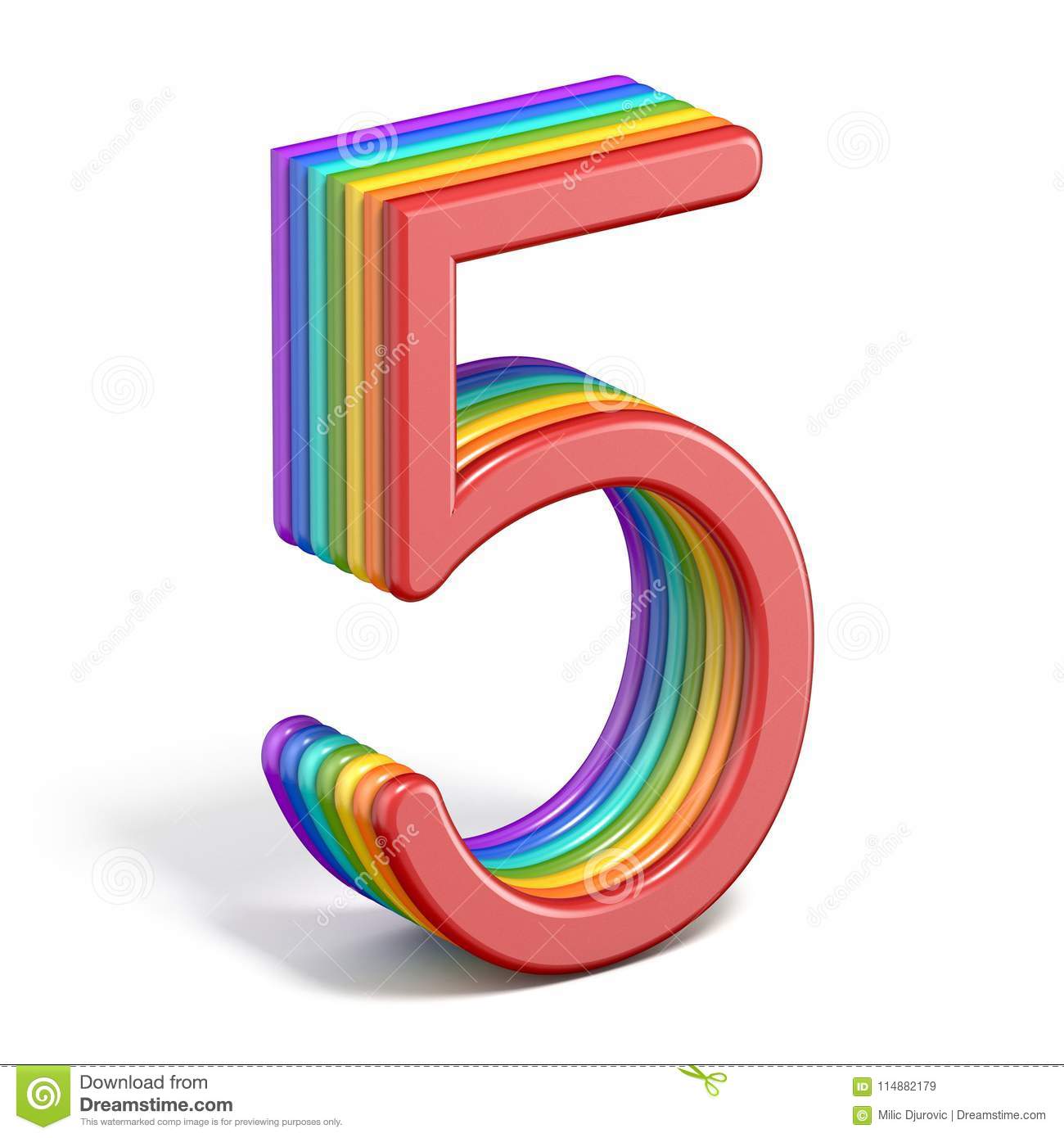 Detail White Number 5 Nomer 41