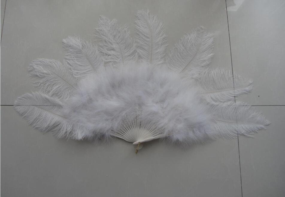 Detail White Ostrich Feather Fan Nomer 32