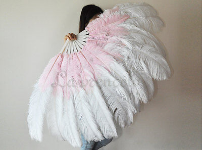 Detail White Ostrich Feather Fan Nomer 9