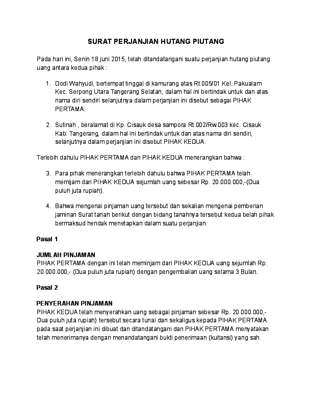 Detail Download Contoh Surat Pernyataan Hutang Nomer 48