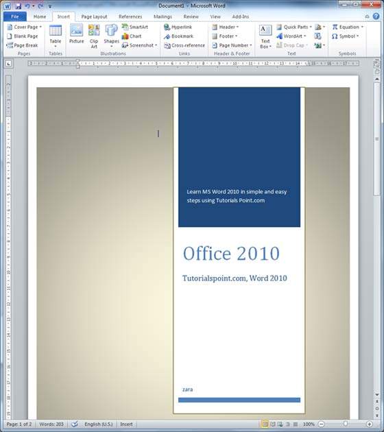 Detail Download Cover Page Microsoft Word 2010 Free Nomer 17